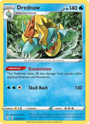 Drednaw 27/72 - Shining Fates Reverse Holofoil - Poke-Collect