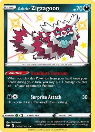 Galarian Zigzagoon SV078/122 - Shining Fates Shiny Vault Holofoil