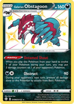 Galarian Obstagoon SV080/122 - Shining Fates Shiny Vault Holofoil - Poke-Collect