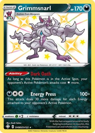 Grimmsnarl SV085/122 - Shining Fates Shiny Vault Holofoil - Poke-Collect