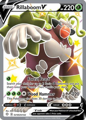 Rillaboom V SV105/122 - Shiny Vault Holofoil - Poke-Collect