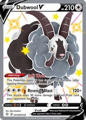 Dubwool V SV120/122 - Shining Fates Shiny Vault Holofoil - Poke-Collect