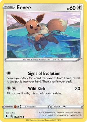 Eevee 52/72 - Shining Fates Reverse Holofoil - Poke-Collect