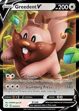 Greedent V 53/72 - Shining Fates Holofoil - Poke-Collect