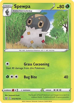 Spewpa 12/163 - Battle Styles Reverse Holofoil - Poke-Collect