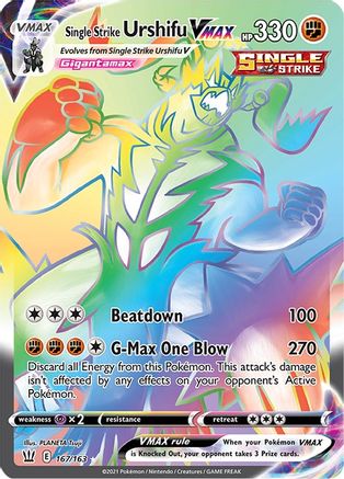 Single Strike Urshifu VMAX (Secret) 167/163 - SWSH05 Battle Styles Holofoil - Poke-Collect
