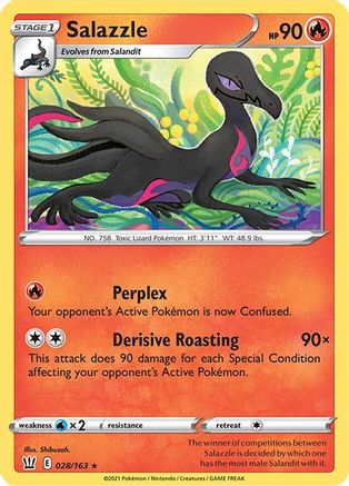 Salazzle 28/163 - SWSH05 Battle Styles Reverse Holofoil - Poke-Collect