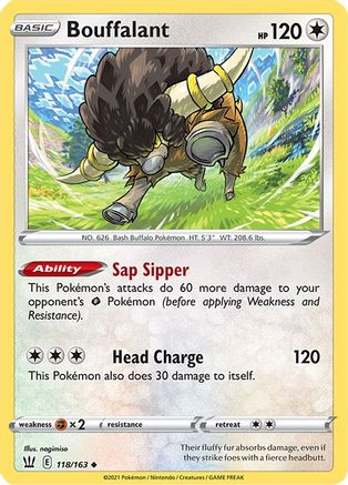 Bouffalant 118/163 - SWSH05 Battle Styles Reverse Holofoil - Poke-Collect