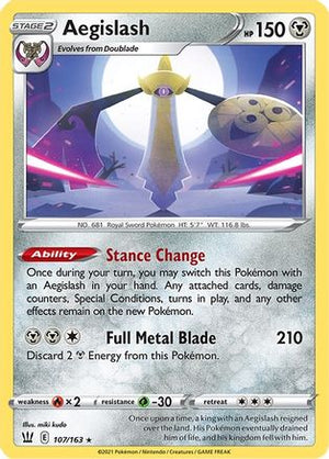 Aegislash 107/163 - Battle Styles Holofoil - Poke-Collect