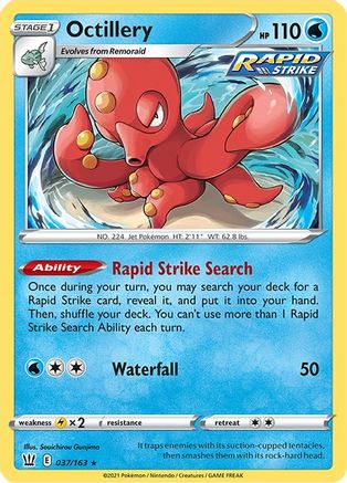 Octillery 37/163 - SWSH05 Battle Styles Reverse Holofoil - Poke-Collect