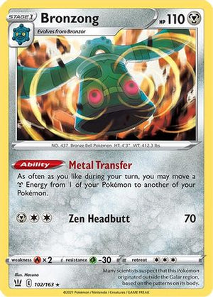 Bronzong 102/163 - Battle Styles Reverse Holofoil