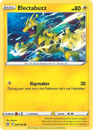 Electabuzz 44/163 - Battle Styles Reverse Holofoil - Poke-Collect
