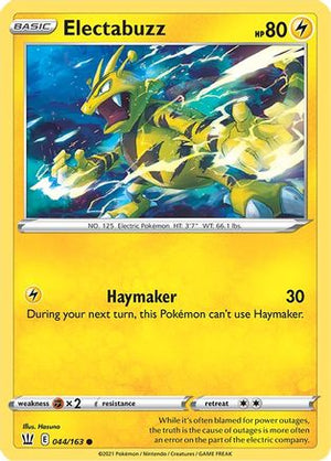 Electabuzz 44/163 - SWSH05 Battle Styles Reverse Holofoil - Poke-Collect