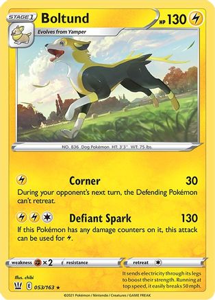Boltund 53/163 - SWSH05 Battle Styles Reverse Holofoil - Poke-Collect