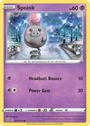 Spoink 55/163 - Battle Styles Reverse Holofoil - Poke-Collect
