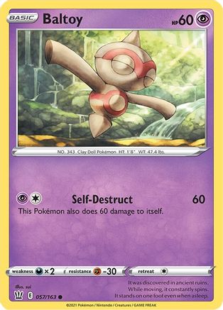 Baltoy 57/163 - SWSH05 Battle Styles Reverse Holofoil - Poke-Collect