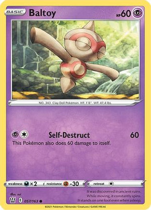 Baltoy 57/163 - SWSH05 Battle Styles Reverse Holofoil - Poke-Collect