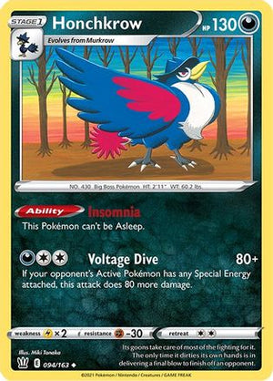 Honchkrow 94/163 - SWSH05 Battle Styles - Poke-Collect