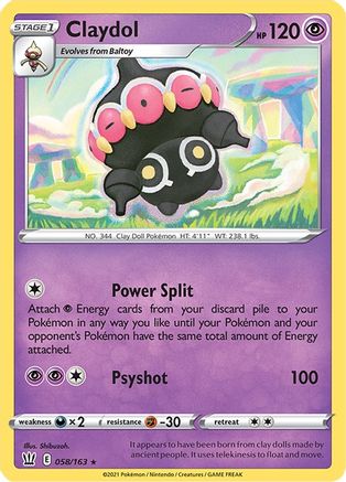 Claydol 58/163 - SWSH05 Battle Styles Reverse Holofoil - Poke-Collect