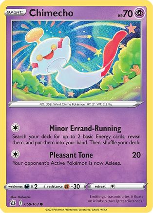Chimecho 59/163 - SWSH05 Battle Styles Reverse Holofoil - Poke-Collect