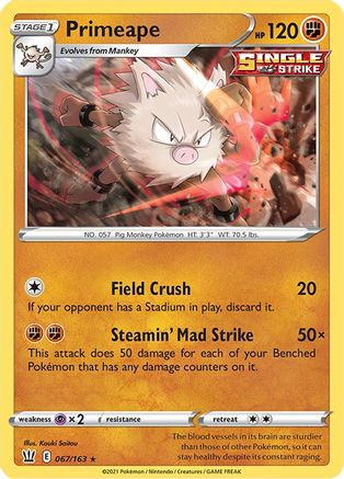 Primeape 67/163 - SWSH05 Battle Styles - Poke-Collect