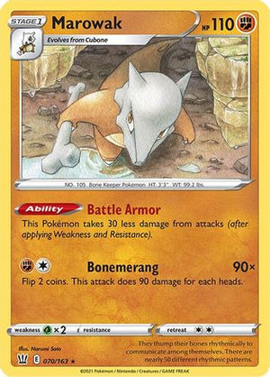 Marowak 70/163 - Battle Styles Reverse Holofoil - Poke-Collect