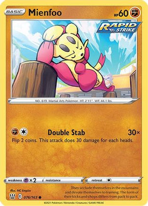 Mienfoo 76/163 - Battle Styles - Poke-Collect