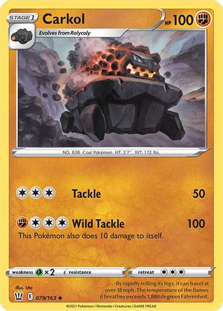 Carkol 79/163 - SWSH05 Battle Styles Reverse Holofoil - Poke-Collect