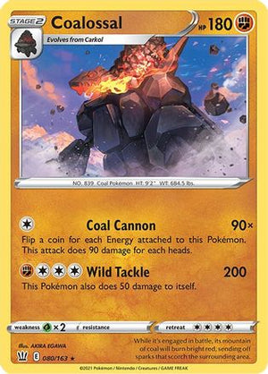 Coalossal 80/163 - SWSH05 Battle Styles Holofoil - Poke-Collect
