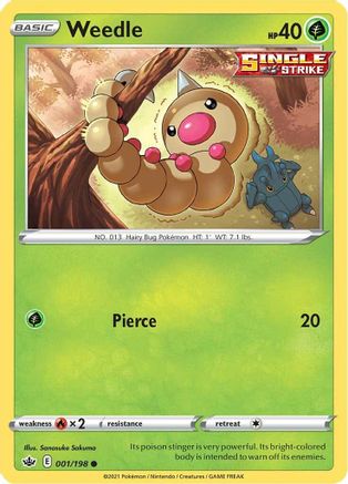 Weedle 1/198 - Chilling Reign - Poke-Collect