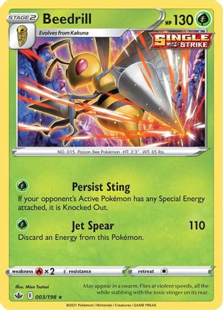 Beedrill 3/198 - Chilling Reign Reverse Holofoil - Poke-Collect