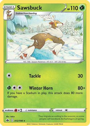 Sawsbuck 12/198 - Chilling Reign Reverse Holofoil - Poke-Collect