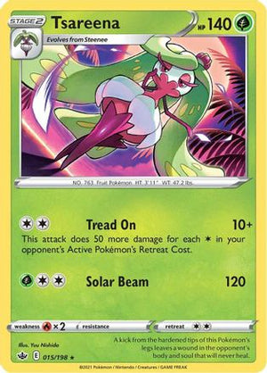 Tsareena 15/198 - Chilling Reign Reverse Holofoil - Poke-Collect