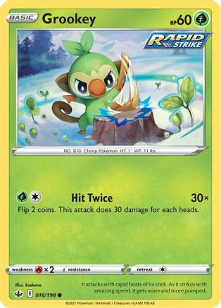 Grookey 16/198 - SWSH06 Chilling Reign Reverse Holofoil - Poke-Collect