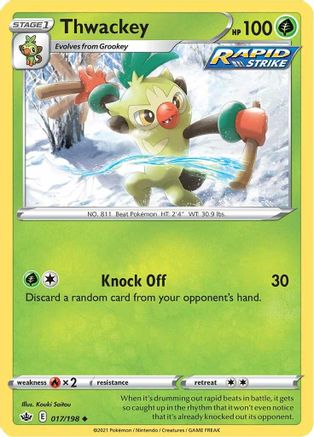 Thwackey 17/198 - Chilling Reign Reverse Holofoil - Poke-Collect