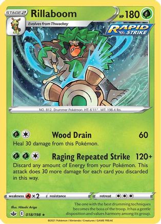 Rillaboom 18/198 - SWSH06 Chilling Reign Holofoil - Poke-Collect