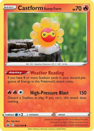 Castform Sunny Form 22/198 - SWSH06 Chilling Reign - Poke-Collect