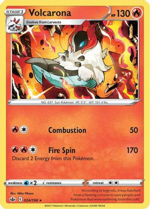Volcarona 24/198 - Chilling Reign Reverse Holofoil - Poke-Collect