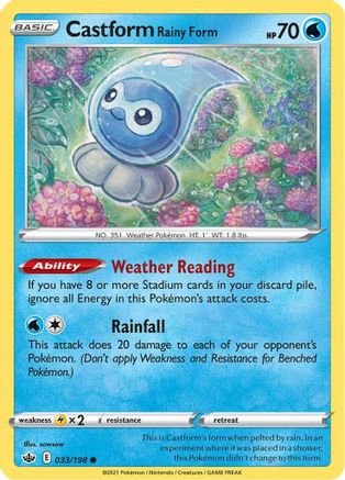 Castform Rainy Form 33/198 - SWSH06 Chilling Reign - Poke-Collect