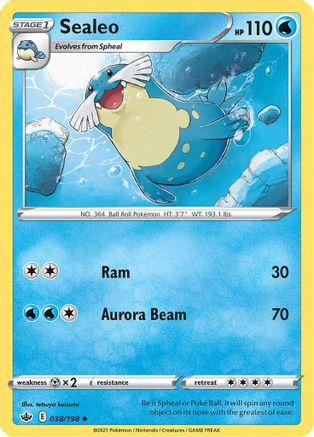 Sealeo 38/198 - SWSH06 Chilling Reign Reverse Holofoil - Poke-Collect