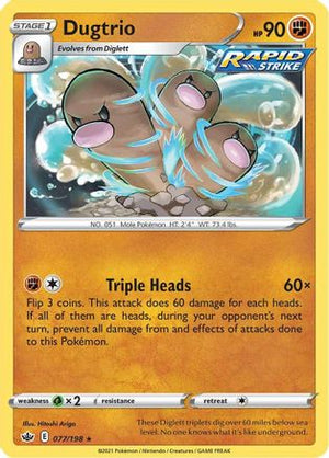 Dugtrio 77/198 - SWSH06 Chilling Reign Reverse Holofoil - Poke-Collect