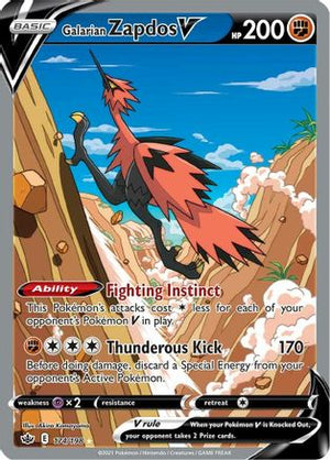 Galarian Zapdos V 174/198 - Chilling Reign Holofoil - Poke-Collect