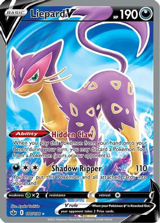 Liepard V (Full Art) 180/198 - SWSH06 Chilling Reign Holofoil - Poke-Collect