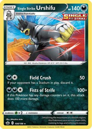 Single Strike Urshifu 108/198 - Chilling Reign Reverse Holofoil - Poke-Collect