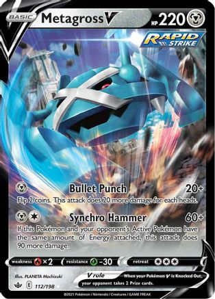 Metagross V 112/198 - SWSH06 Chilling Reign Holofoil - Poke-Collect