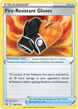 Fire-Resistant Gloves 138/198 - SWSH06 Chilling Reign Reverse Holofoil - Poke-Collect