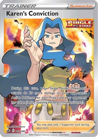 Karen's Conviction (Full Art) 193/198 - SWSH06 Chilling Reign Holofoil - Poke-Collect