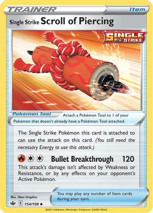 Single Strike Scroll of Piercing 154/198 - SWSH06 Chilling Reign - Poke-Collect