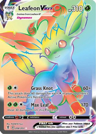 Leafeon VMAX (Secret) 204/203 - SWSH07 Evolving Skies Holofoil - Poke-Collect