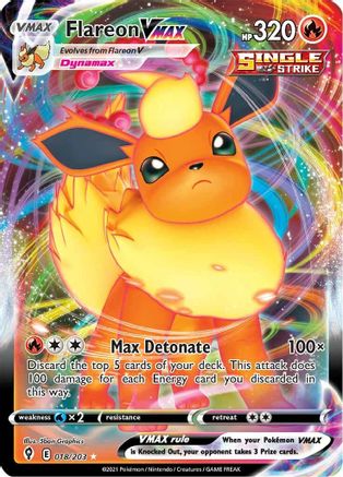 Flareon VMAX 18/203 - Evolving Skies Holofoil - Poke-Collect